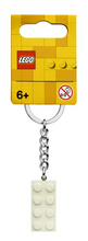 Load image into Gallery viewer, 2x4 LEGO® Brick Keychain White Metallic -Engravable