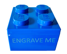 Load image into Gallery viewer, LEGO® 2X2 STORAGE BRICK BLUE -Engravable