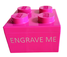 Load image into Gallery viewer, LEGO® 2X2 STORAGE BRICK PINK -Engravable
