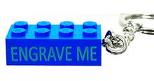 Load image into Gallery viewer, 2x4 LEGO® Brick Keychain Blue -Engravable