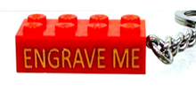 Load image into Gallery viewer, 2x4 LEGO® Brick Keychain Red -Engravable