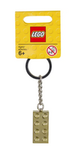 Load image into Gallery viewer, 2x4 LEGO® Brick Keychain Gold Metallic -Engravable