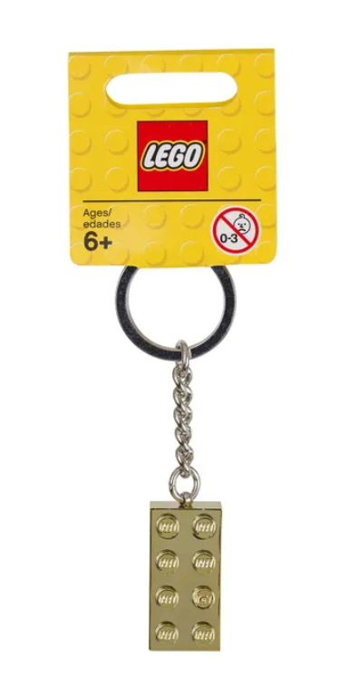 2x4 LEGO® Brick Keychain Gold Metallic -Engravable – LEGOLAND