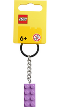 Load image into Gallery viewer, 2x4 LEGO® Brick Keychain Medium Lavender -Engravable
