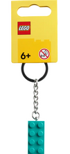 Load image into Gallery viewer, 2x4 LEGO® Brick Keychain Bright Bluish Green -Engravable