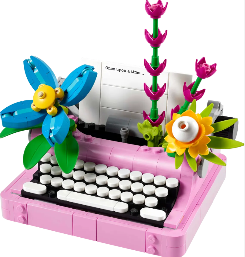 Typewriter with Flowers 3-in-1