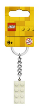 Load image into Gallery viewer, 2x4 LEGO® Brick Keychain White Metallic -Engravable
