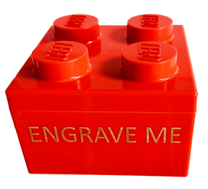 LEGO® 2X2 STORAGE BRICK RED -Engravable