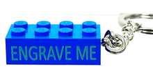 Load image into Gallery viewer, 2x4 LEGO® Brick Keychain Blue -Engravable

