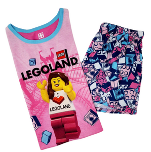 EXCLUSIVE LEGOLAND I Heart LEGOLAND Pajamas 2 PCS Set PINK LEGOLAND California Resort Online Shop