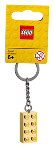 2x4 LEGO® Brick Keychain Gold