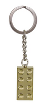 Load image into Gallery viewer, 2x4 LEGO® Brick Keychain Gold Metallic -Engravable
