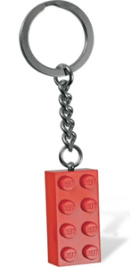 2x4 LEGO® Brick Keychain Red -Engravable