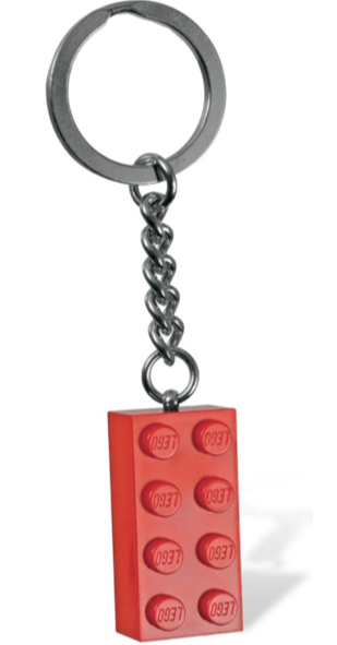 2x4 LEGO® Brick Keychain Red -Engravable
